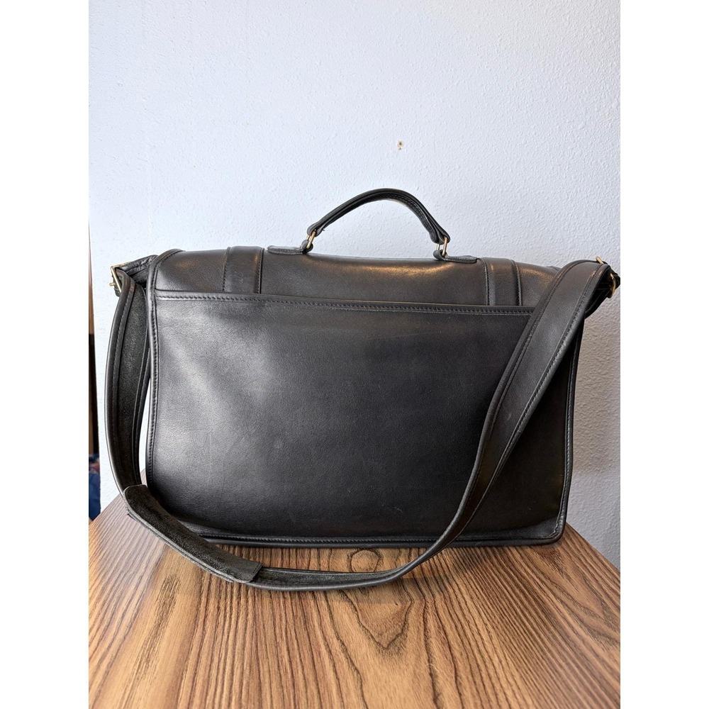 Coach Beekman Briefcase Vintage Black Leather Messenger Bag Made in USA 5231 - Picture 3 of 16
